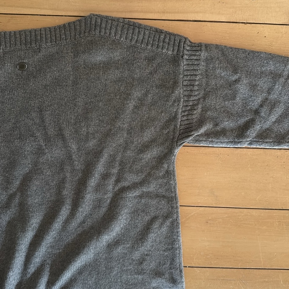Sherpa Merino Wool Blend Boatneck Sweater Women's M Taupe Fairisle NWT - Picture 4 of 7